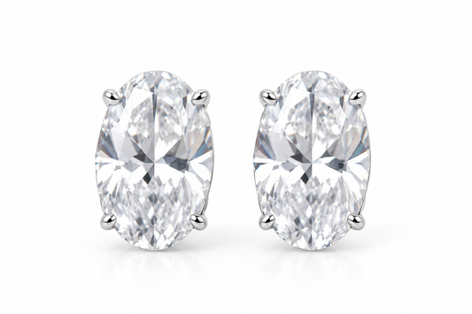 Oval Cut Diamond Stud Earrings